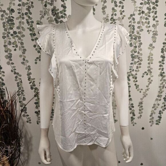 Generation Love White Studded Blouse Size L - Picture 1 of 10